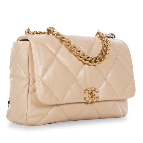 chanel 19 flap bag light beige|vintage Chanel full flap bag.